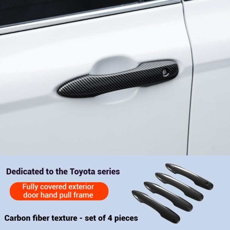 Rye Car Door Handle Protectors for Vehicles Compatible with Camry 2019-2025 Corolla Prius 2020-2025 Venza Avalon 2016-2024 Car Door Handle Scratch Protector Handle Cover (Carbon Fiber Pattern) - Image 2